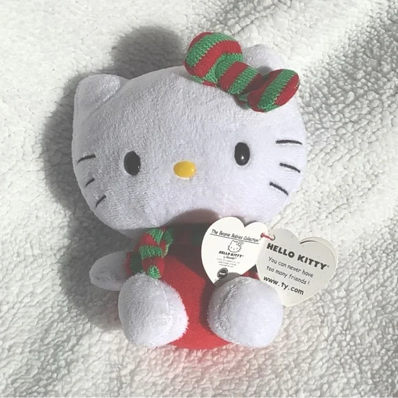 Hello Kitty Ty Christmas Plush NWT - Picture 1 of 3